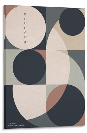 Bauhaus-Ausstellungsposter, Bauhaus-Poster, geometrische Kreise und Quadrate, Ausstellungsposter, Kunstdruck, Wandfoto, Malerei, Poster, hängendes Bild, Familiendekoration, 60 x 90 cm