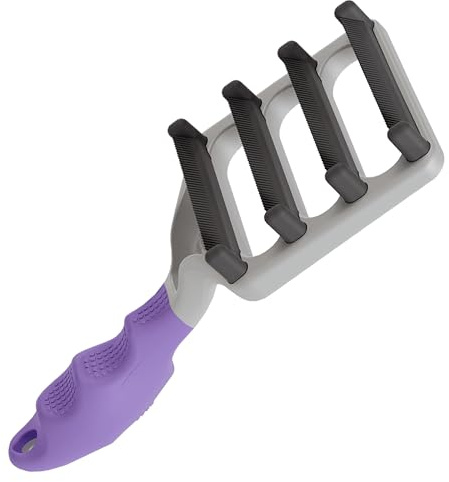 FUR4 deShedding Cat Brush for Long Hair Cats – Pet Hair Brush with 4 Carbon Fiber Edges – deShedding Tool Removes Loose Fur – Gentle & Effective Cat Grooming Brush for Shedding