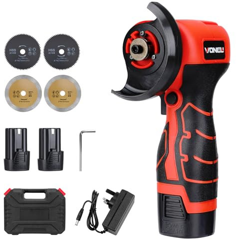 Aytop Mini Angle Grinder, 16.8V Cordless Battery Angle Grinder Portable Angle Grinder Tool with 2 Rechargeable Batteries 4 Grinding Discs 1 Wrench and Charger for Cutting Grinding Polishing Sharpening