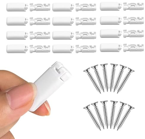 SJUNJIE 12 Stück Plissee Halterung Weiß - Plissee Spannschuhe Einfach Klemmträger mit 12 Schrauben - Geeignet für Wohnzimmer, Schlafzimmer, Büro und Hotel