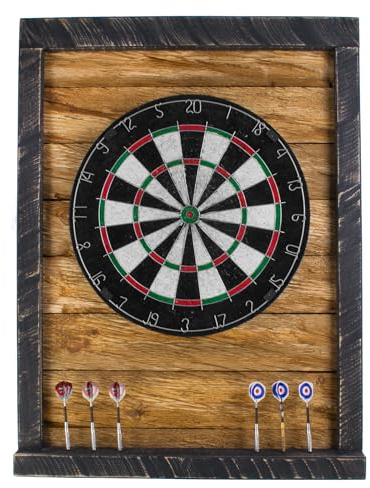 John Paddle Premium Dart Wandschutz Surround aus Holz im Loft Retro Vintage Stil