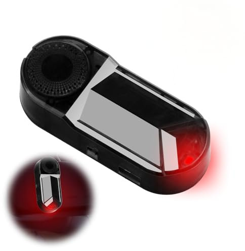 Solar-Powered Fake Car Alarm Flashing Light with Red LED Intelligent Light Sensor USB Backup Charging Anti-Theft Dummy Alarm for Car and Van Security Simulated Car Alarm LED