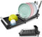 Egouttoir Vaisselle Pliable Egoutoire Vaisselle Cuisine INOX Égouttoir sur Evier Seche Compact avec Porte-Couverts Amovible Noir