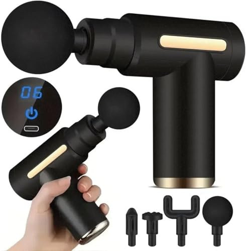 Pistola da massaggio portatile per il massaggio dei tessuti profondi, adatta a tutto il corpo (nero)