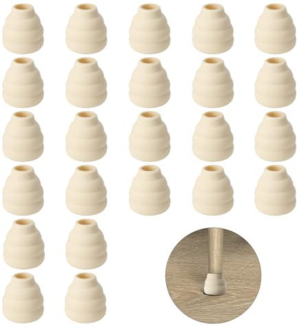 NAHUAA 24 Pezzi Gommini per Sedie Rotondi 10-19 mm Feltrini Sedie Silicone Bianchi Tappi per Sedia per Seggiolone-Mobili-Tavolo Rotondo-Cucina