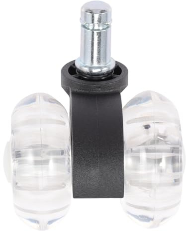 SOPOTUTU Heavy Duty Transparent PU Office Chair Wheels Replacement Dual Swivel Casters for Computer and Gaming Chairs Quiet Smooth Rolling Hardwood Carpet Tile and Vinyl Floors