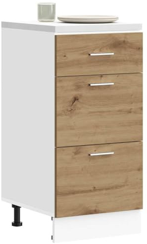 Qnhdfrt Lyon Meuble bas de cuisine, 40 x 46 x 81,5 cm, en chêne artisanal, étagère sur pied, avec capacité de charge de 5 à 8 kg, pieds réglables, peu encombrant, pour cuisine, couloir, salon