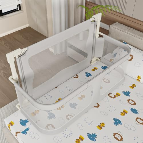 OHMG Ringhiera del letto, rete di sicurezza per bambini, griglia di sicurezza per letto, regolabile in altezza, portatile, rete per il letto, sollevamento verticale, griglia di sicurezza contro