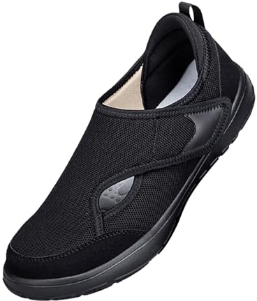 Generisk diabetiker tofflor för män och kvinnor, extra breda bandskor svullna lätta fötter artrit ödem vårdskor minnesskum slip-on hälsoskor promenadskor