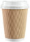 We Can Source It Ltd 75 x 12oz Ripple Brown Kraft Paper Cups - 3-PLY Disposable Insulated Coffee Cups with Secure White SIP Through Lids - Leak-Proof Durable Paper Cup for Tea, Coffee & Hot Beverages
