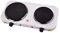 Melchioni Family Hornillo COOK2, con 2 Placas Eléctricas Independientes de 15 y 18 cm, Termostato Ajustable, Potencia 1000W y 1500W, Resistente a la Temperatura Cocina de Camping, Hierro, Blanco