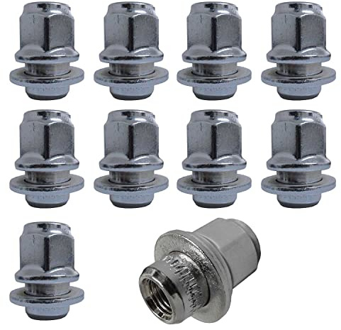 10x Radmutter M12x1,5 Flachbund SW 21mm kompatibel mit Mitsubishi ASX Carisma Colt Space Gear Galant I-Miev Lancer L200