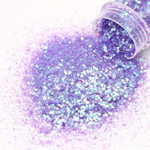 1 Dose 10 ml Champagner Silber Gold Mixed Purple Series Nail Powder Kit Gloss Glitter Powder Pailletten für Nagellack Dekoration Art-174 10ml