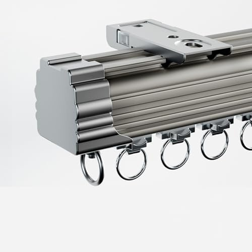 LTSRLL Bastone Doppio per Tende Divisorio, Binari per Tende per Carichi Pesanti con Rullo per Soggiorno, Camera da Letto (Color : Champagne, Size : A-01-1.2m(1.2m*1))