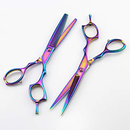 Forbici per tagliare i capelli, set di forbici per capelli professionali da 6 pollici 440c cesoie per diradare il salone di taglio dei capelli forbici da barbiere set di forbici per parrucchiere