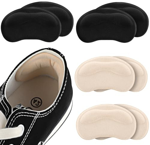 WLLHYF 4 Paar Fersengriffe, Schuhpolster, selbstklebende Fußpolster, Polster für zu lockere, große Schuhe, schneidbare Ferseneinlagen, Schuheinlagen für Männer und Frauen
