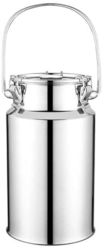3-15L Milchkanne Mit Einzelgriff, 201 Edelstahl Milchtransport-Eimer Wein-Eimer Ölfass Tee-Kanister Isolierkanne Mit Versiegeltem Deckel Und 3 Verschlussschnallen Für Milch Wein Öl, 10L