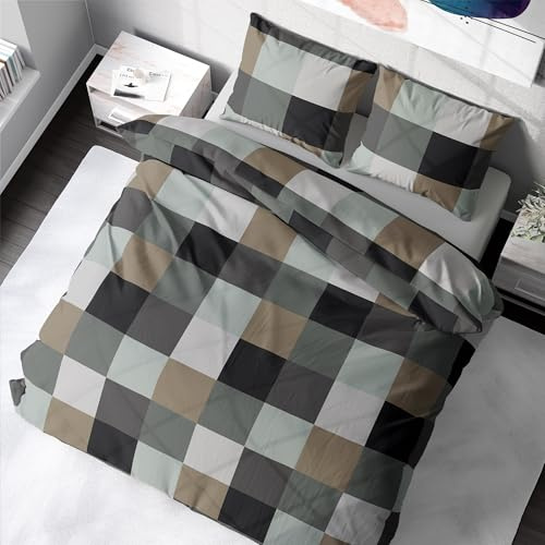 DILIOS Bettwäsche 135x200 Baumwolle, 2-teilig mit Reißverschluss, Premium | 1 Bettbezug 135x200 + 1 Kissenbezug 80x80, Baumwolle, Renforcé, OEKO-TEX, atmungsaktiv