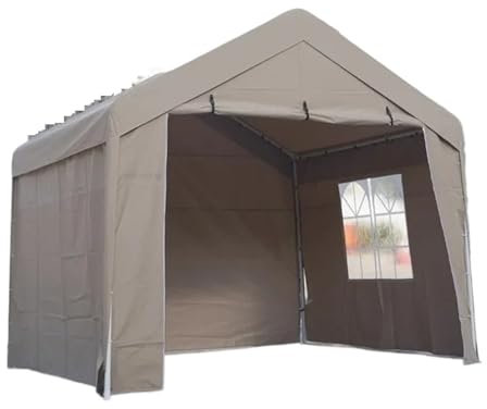 Carport Tente de Garage Abri de Voiture extérieur, Patio, tonnelle, Garage Mobile, auvent, Tente imperméable et résistante au Soleil, Jardin, Espace Ouvert, pergola Abris de Voiture(B 3x3m Khaki)