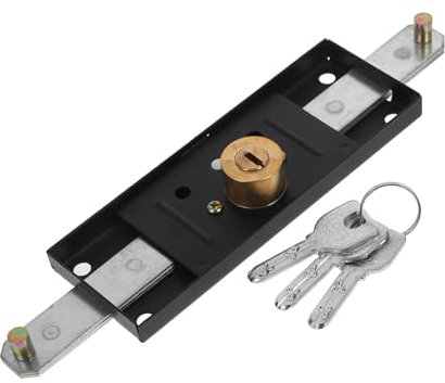 NUOBESTY Serratura Per Porta a Saracinesca Pesante Per Garage e Magazzino, Serratura Verticale in Ferro Per Cancello Con Chiave, Kit Di Sicurezza Per Porte a Rullo Commerciale