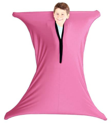 JiaYouLC Sensorische dehnbare Körpersocke, Ganzkörper-Wickel-Sox, um Stress abzubauen, für Kinder, Aldult mit Autismus, Angstzuständen, rose, S【Height 89-114cm】
