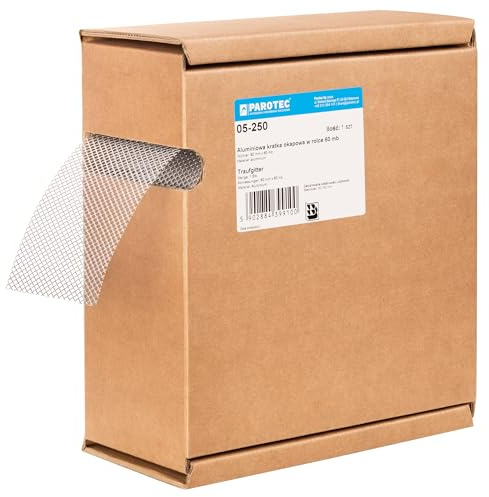 PAROTEC Traufgitter Aluminium 80 mm – 60 m Karton | Lüftungsgitter & Insektenschutzgitter fürs Dach mit Lüftungsband – Vogelschutz für Dachtraufe