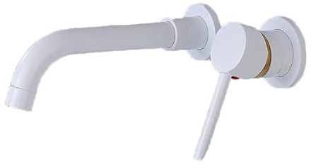 360° Rotating Wall Mounted Bathroom Basin Mixer Tap Concealed White Faucet for Modern Sinks Stylish and Functional Basin Tap for Home Improvement