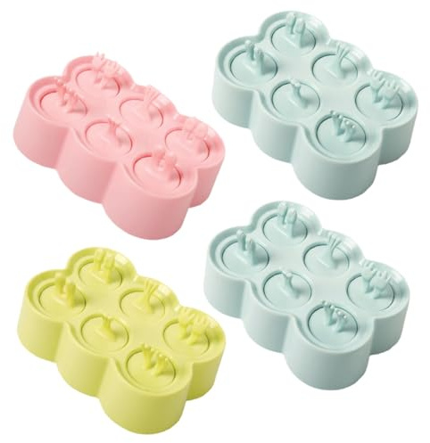 BESPORTBLE 4ensembles Moules à Glace Silicone Moules à Glace DIY pour Jus de Fruits Crèmes Dessert et Yaourts Facile à Démouler