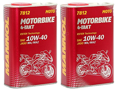 2 x 4L MANNOL 7812 Motorbike 4-Takt 10W-40 API SL/JASO MA/MA2 Motoroel Motorraedern Sportbikes