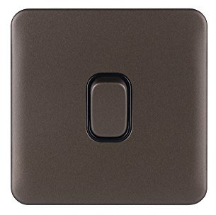 Schneider Electric Lisse Screwless Deco 10AX 1G 2W Switch BMB, Mocha Bronze, Standard