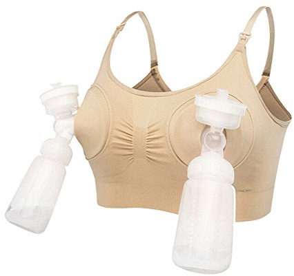 WangsCanis Damen Hände frei Still Milchpumpe Fütterung BH Mama Unterwäsche Schwangerschaft Still-BH (M/32DE/34DE/36ABC/38ABC, Beige)