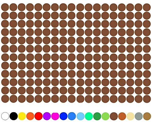 100 Stück Klebepunkte Punkte Kreise Aufkleber Punkt Inventur Folie Markierung K018 (080 Braun, 5mm)