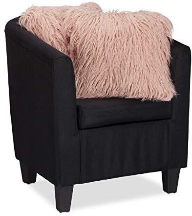 Relaxdays set med 2 kuddar rosa, dekorativ fuskpäls med fyllning, tvättbart fodral, WD: 45 x 45 cm