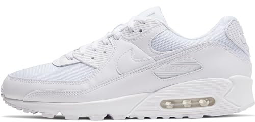 Nike Air MAX 90, Zapatillas para Correr Hombre, Blanco (White/White/White/Wolf Grey), 40 EU