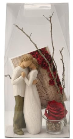 Hochzeitsgeschenk Box Long-Life-Rose Figur Geschenkbox