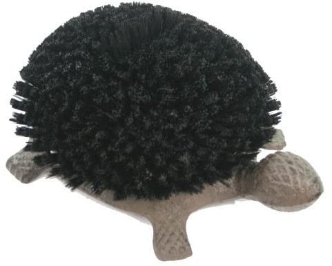 Black Ginger Brosse à bottes en fonte robuste et grattoir à boue en forme de tortue | Bottes en caoutchouc, baskets, chaussures et bottes | Dimensions : 30 x 19 x 11 cm