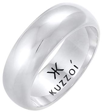 Kuzzoi Herrenring Bandring Männer 925 Silber Basic Silberring (9 mm) | im Klassischen Design Breiter Ring für Herren Freundschaftsring glatt poliert Ringgröße 60 - 66