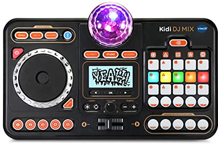 VTech Kidi DJ Mix (Black), Toy DJ Mixer for Kids Age 6+, with 15 Tracks and 4 Music Styles, Lights and Effects, Educational and Interactive Toy, 10.4 x 35.8 x 24.3 cm