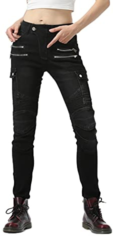 GEBIN Damen Motorradhose Motorrad Jeans Biker Trousers Motorrad Hose Fahrrad Riding Schutzhose, 4 x Schutz Ausrüstung
