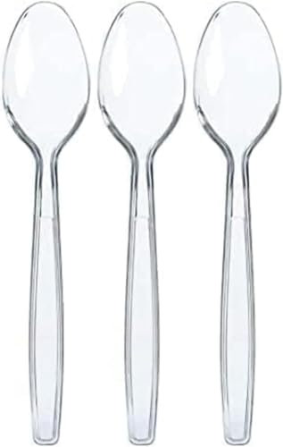 Caltecx 100 Biodegradable Spoons | Reusable Spoons for Indoor and Outdoor Parties