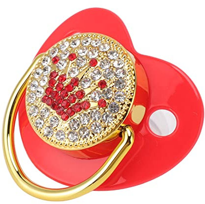 Baby Schnuller Ultra Light Soft Bling Silikon Neugeborenen Schnuller für 6-18 Monate Säugling für Gestillte Babys, Glow in The Dark Schnuller, Baby Mädchen Schnuller(Rot)