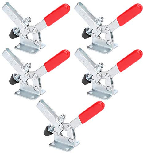 5 piezas GH-201-C Abrazadera de fijación rápida Accesorio vertical para carpintería Herramienta de liberación rápida de alta resistencia Abrazadera de palanca Hardware industrial para la fabricación d