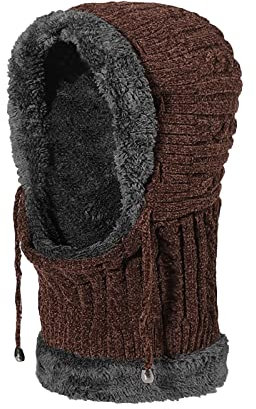 KINKOCCL Schlupfmütze Damen Sturmhaube Russische Trooper Pelz Ohrenklappen Winter Skifahren Mütze Cap Winter Strick Balaclava Mütze Kapuzen-Schal Gesichtshaube Für Winter