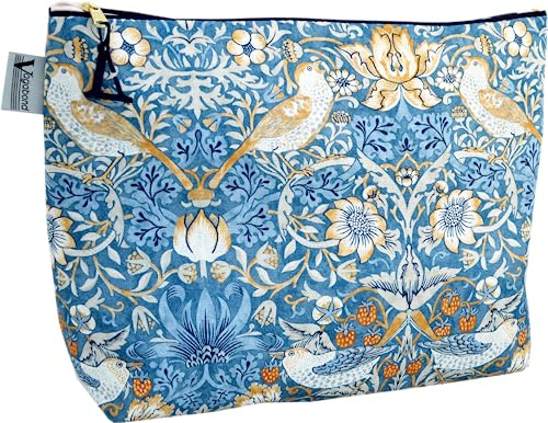 Vagabond Bags Ltd William Morris Strawberry Thief Large Sack Bag,Blue,30cm x 22cm x 10cm