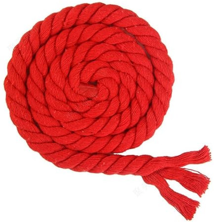 Garten Schnur 5 Meter 15 mm gedrehtes Baumwollseil, bunt, for Handtasche, Heimdekoration, DIY, Textilzubehör, Rot, Gelb, Khaki, Rosa, Grün (Color : 15mm Red 5M)