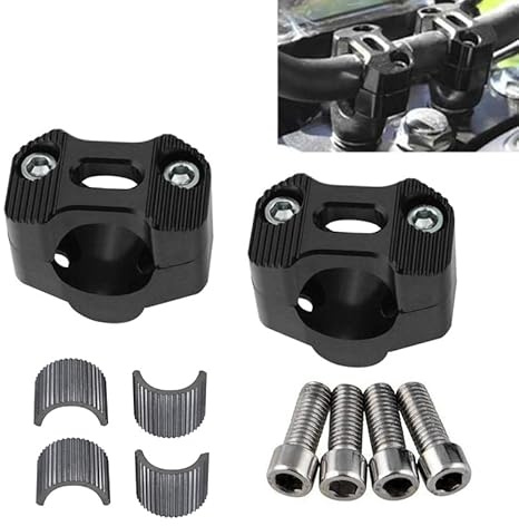 Adsspro Universal Motorcycle 7/8 1 1/8 22MM 28MM CNC Aluminum Handlebar Handle Risers Adjustable Fat Bar Adapter Mount Clamps Universal For EXC KLX KXF YZF CRF XR SX SXF XCW WR YZ Dirt Pit Bike