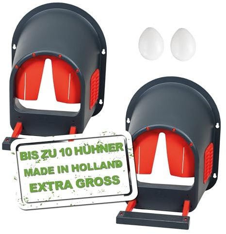 MyCozynest Legenest für Hühner - 2 Stück, bis zu 10 Hühner, Anthrazit/Limettengrün, Robust und Leicht zu Reinigen, Wandmontage, 44 x 40 x 49 cm, Kunststoff, Hühnernest/Geflügelnest