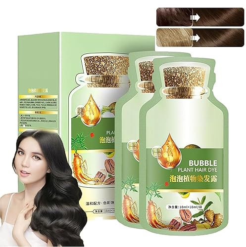 ERISAMO Natural Plant Hair Dye, Instant Hair Dye Shampoo for Women Men (Chestnut Brown), 20ml