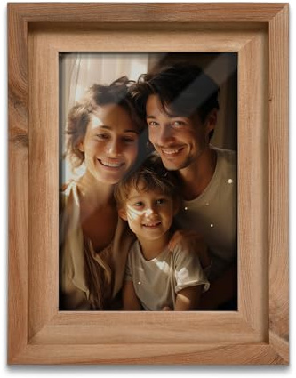 Sonefreiy 5x7 Picture Frame, Rustic Wood Picture Frames for Wall, 5 x 7 Photo Frame Tabletop Display Gift for Family Mom Dad Grandma Friends, Brown