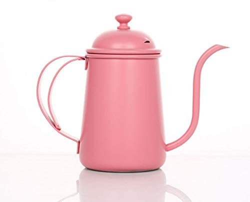 Bollitore elettrico Caffettiera lavata a mano Pentola a bocca fine Pentola da palazzo Teiera per uso domestico in acciaio inossidabile Bocca lunga Drip-Ty.(Colore : Verde) (Verde) (Rosa) vision